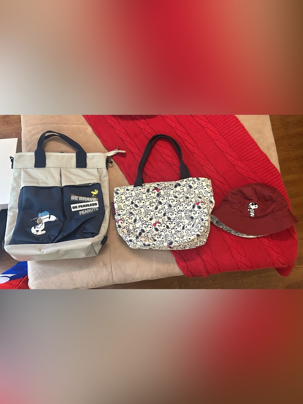 Snoopy / Peanuts Bags & Bucket Hat Bundle